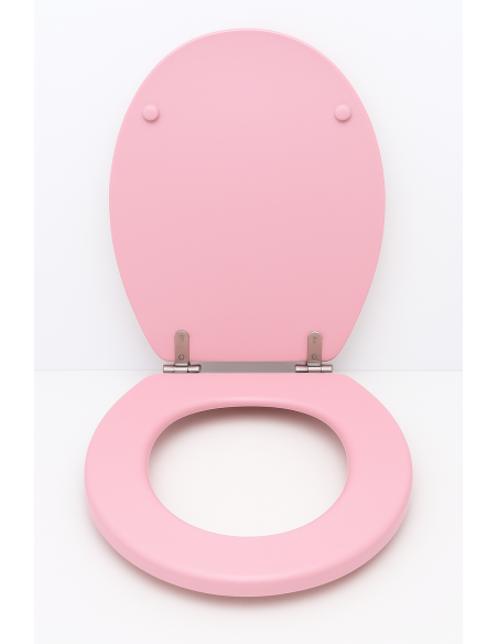 Abattant WC Selles Royan (entraxe 15,5-16 cm.) Rose Frein De Chute WOODLINE