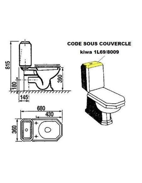 Abattant WC SELLES EQUIPAGE 2 ENTRAXE 21,5 CM Fait Sur Mesure